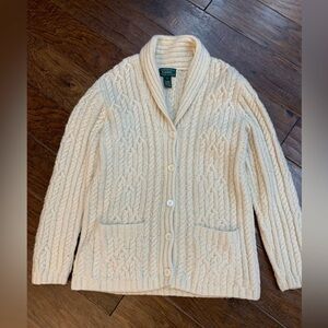 Ralph Lauren 100% Wool Thick Cable Knit Cardigan